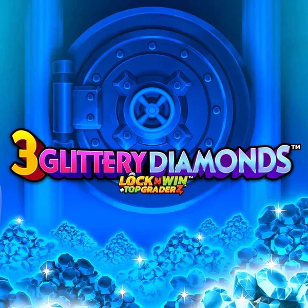 3 Glittery Diamonds slot logo by PearFiction Studios at Casino Euro